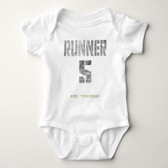 Runner 5 from Abel Township Baby Bodysuit (Front)