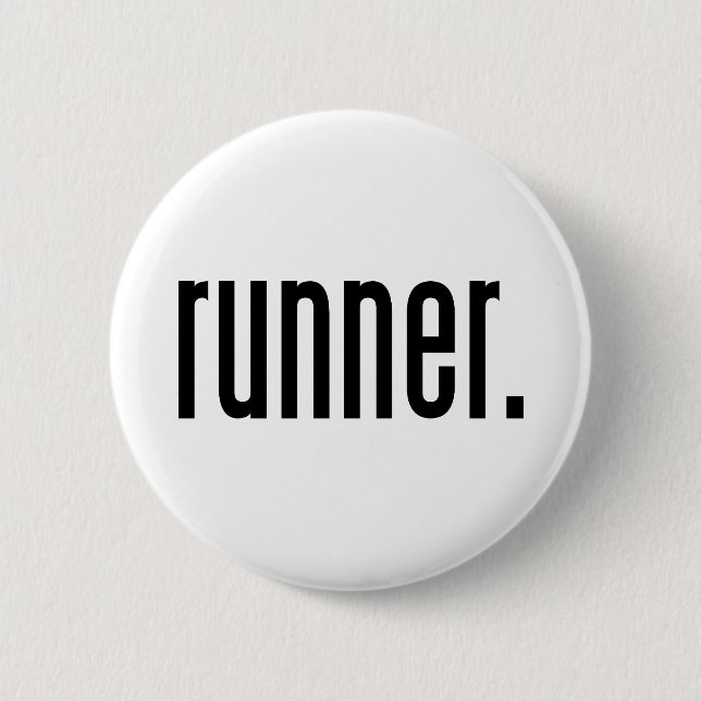 runner. 6 cm round badge (Front)