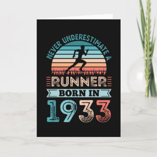 Runner born in 1933 90th Birthday Gift Running Dad Card