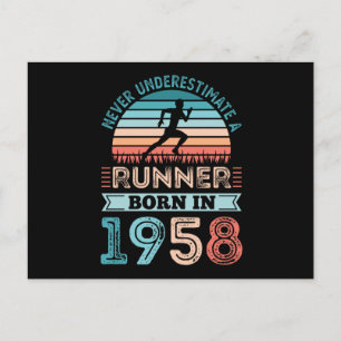 Runner born in 1958 70th Birthday Gift Running Dad Postcard