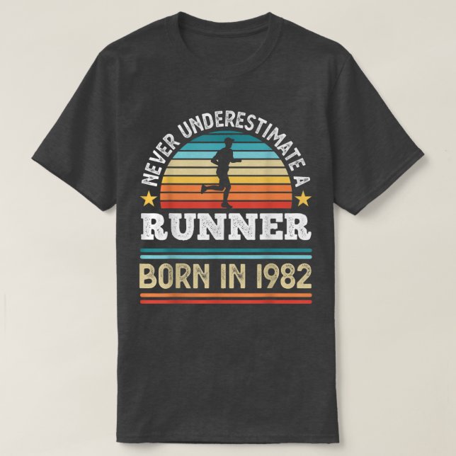 Runner born in 1982 40th Birthday Running Gift Dad T-Shirt (Design Front)
