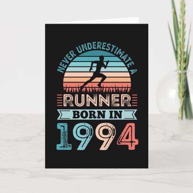 Runner born in 1994 30th Birthday Gift Running Dad Card (Front)