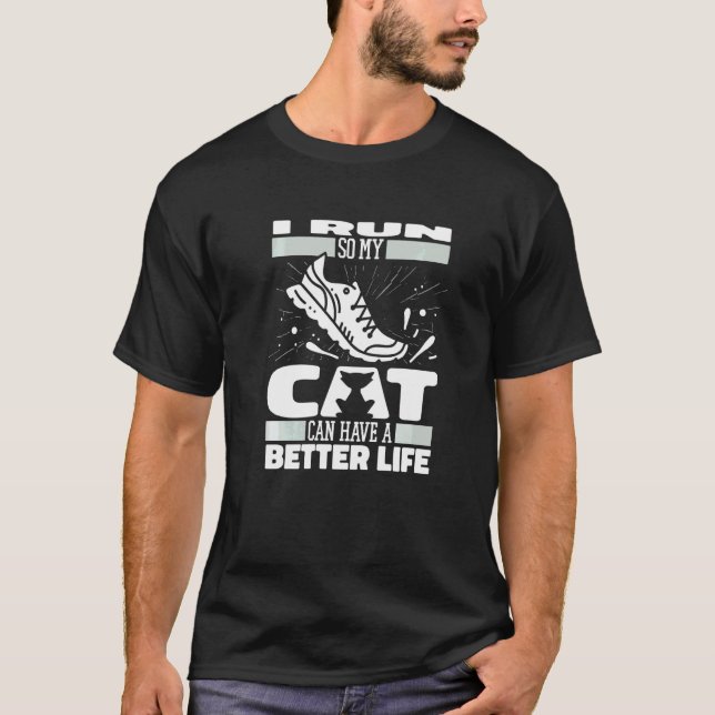 Runner Cat Jogger  Jogging Run Running T-Shirt (Front)