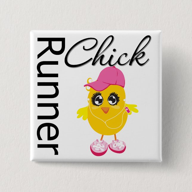 Runner Chick 15 Cm Square Badge (Front)