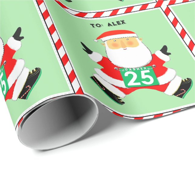 Runner Christmas Holiday Gift Wrapping Paper (Roll Corner)