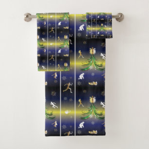 Runner Christmas Tree - Girls Running Bath Towel Set