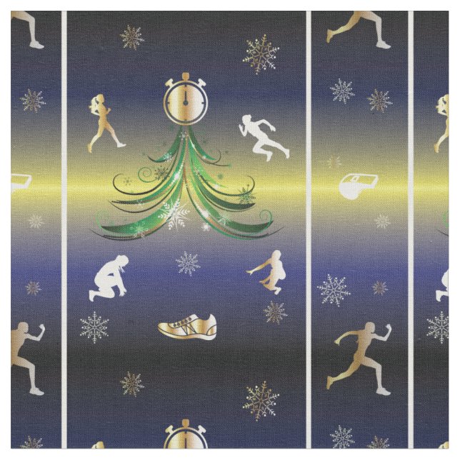 Runner Christmas Tree - Girls Running Fabric (Close Up)
