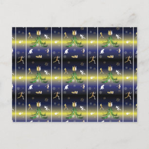 Runner Christmas Tree - Girls Running Postcard