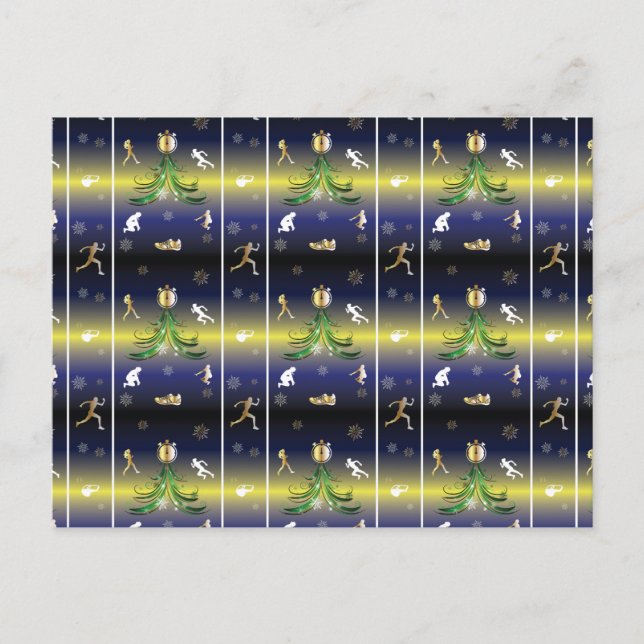 Runner Christmas Tree - Girls Running Postcard (Front)