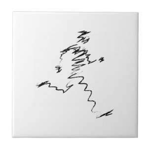 Runner cool illustration ceramic tile