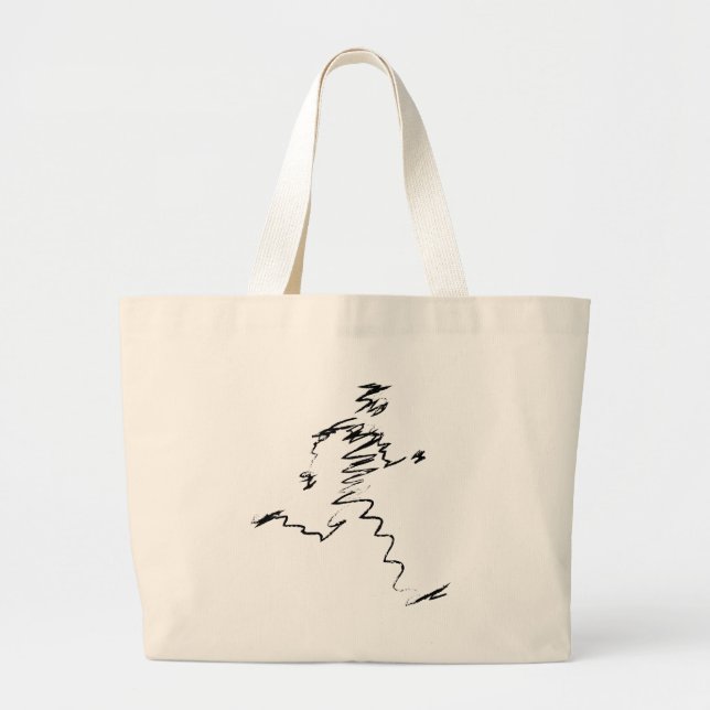 Runner cool illustration large tote bag (Front)