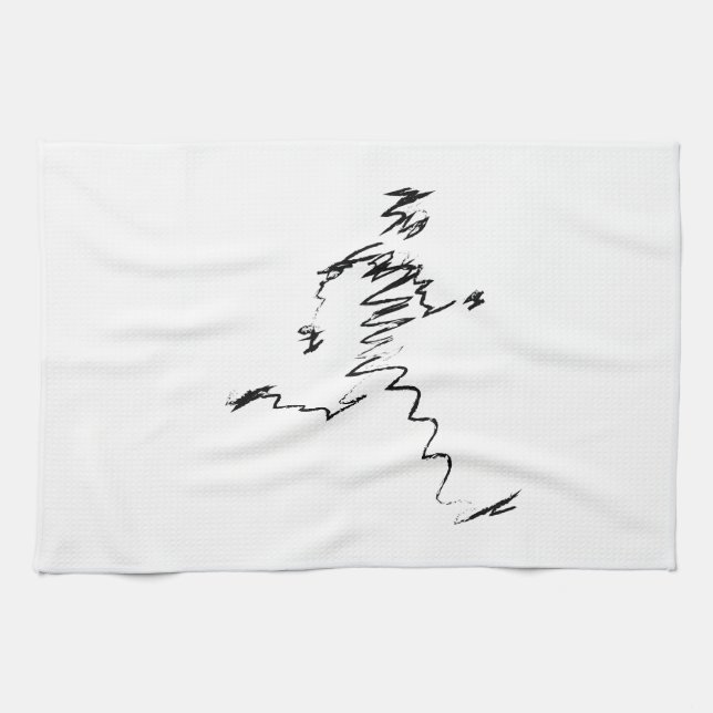 Runner cool illustration tea towel (Horizontal)