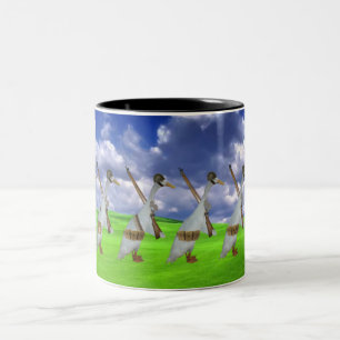 Runner duck army Two-Tone coffee mug