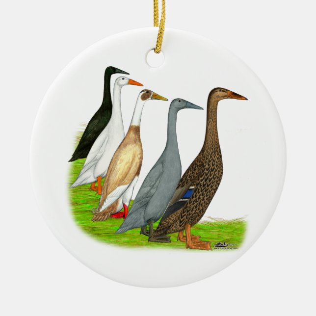 Runner Duck Assortment Ceramic Ornament (Front)