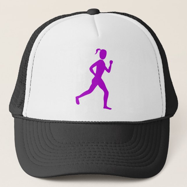 Runner (Female) - Purple Trucker Hat (Front)