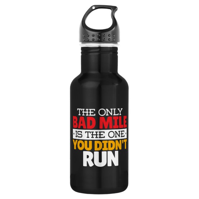 Runner - Funny Bad Mile Running Quote 532 Ml Water Bottle (Front)