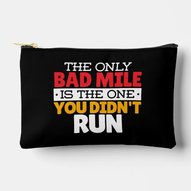 Runner - Funny Bad Mile Running Quote Accessory Pouch (Front)