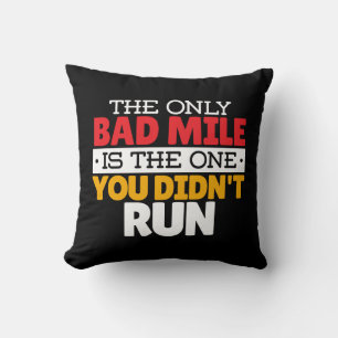 Runner - Funny Bad Mile Running Quote Cushion