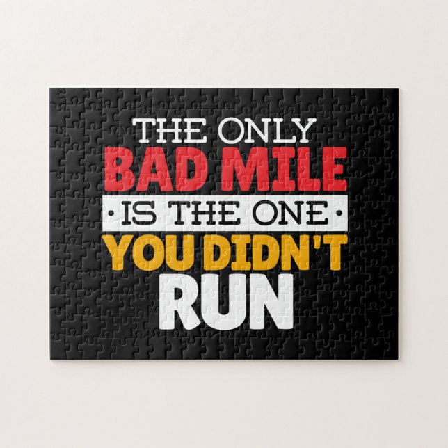 Runner - Funny Bad Mile Running Quote Jigsaw Puzzle (Horizontal)
