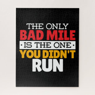 Runner - Funny Bad Mile Running Quote Jigsaw Puzzle