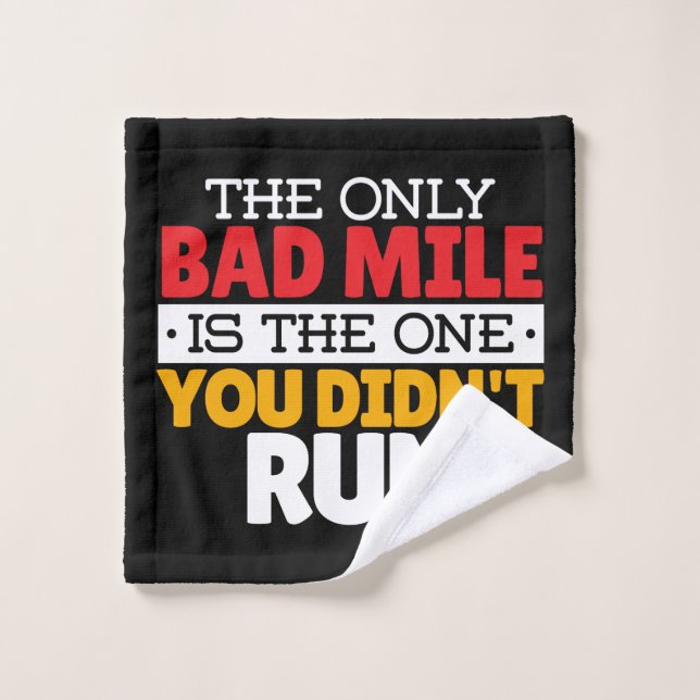 Runner - Funny Bad Mile Running Quote Wash Cloth (Wash Cloth)