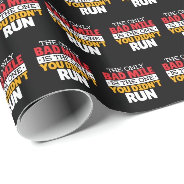 Runner - Funny Bad Mile Running Quote Wrapping Paper (Roll Corner)