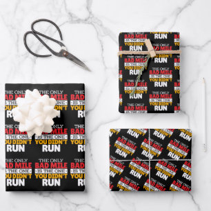 Runner - Funny Bad Mile Running Quote Wrapping Paper Sheet