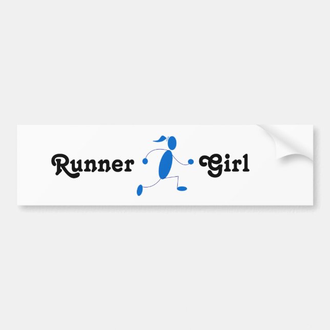 Runner Girl Bumper Sticker (Front)