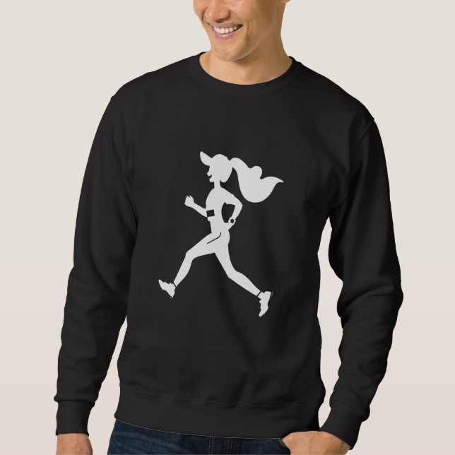Runner Girl Cartoon Style Jogging for Girls Sweatshirt (Front)