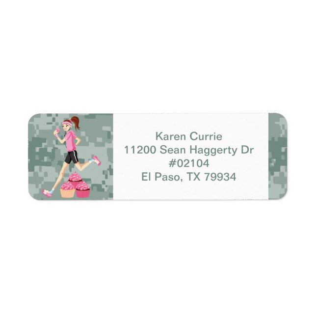 Runner Girl with Cupcakes Labels (Front)