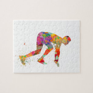 Runner in watercolor jigsaw puzzle