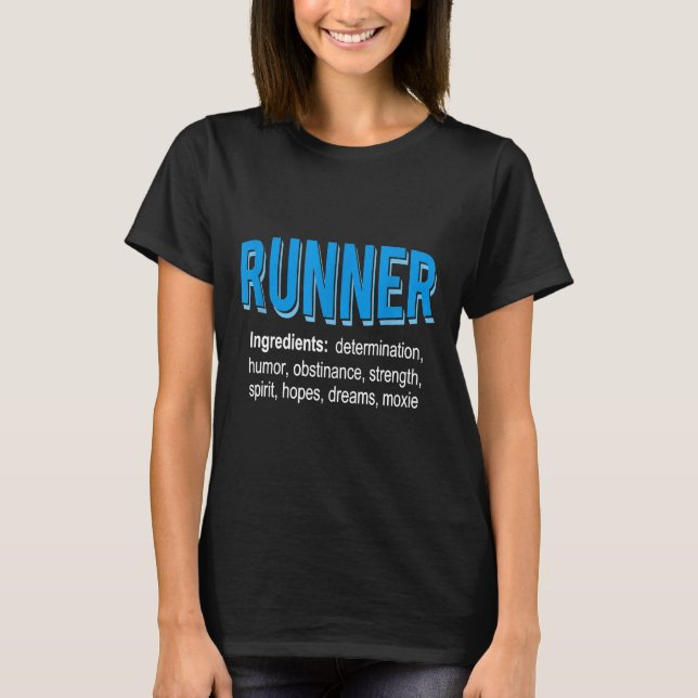 Runner Ingredients  Funny Running Gift Shirt (Front)