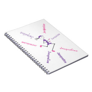 Runner Lady Pink Purple Personalised Notebook
