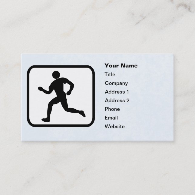 Runner Logo Customisable Template Business Card (Front)