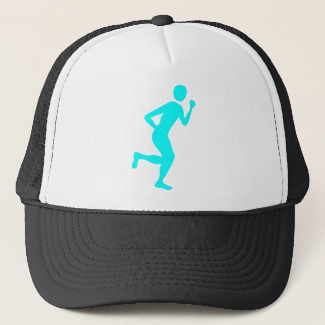 Runner (Male) - Cyan Trucker Hat (Front)