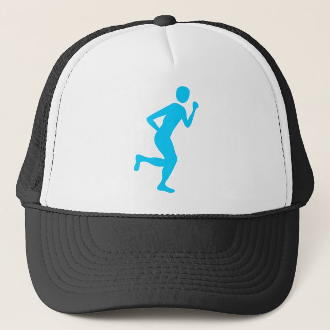 Runner (Male) - Sky Blue Trucker Hat (Front)