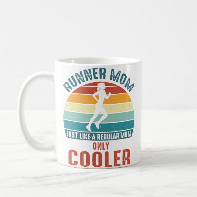 Runner Mum Cool Running Girl Future Marathon Mothe Coffee Mug (Left)