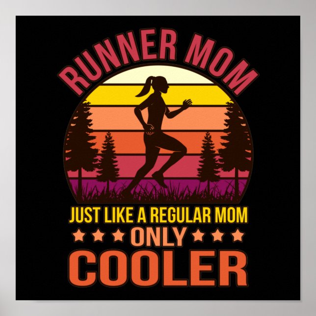 Runner Mum Definition Half Marathon Running Lover Poster (Front)