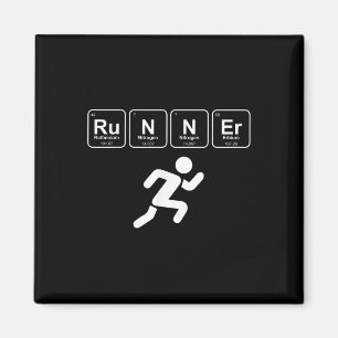 Runner Periodic Table Funny Running Marathon Lover Magnet