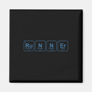 Runner Periodic Table Funny Running Marathon Lover Magnet