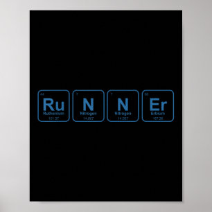 Runner Periodic Table Funny Running Marathon Lover Poster