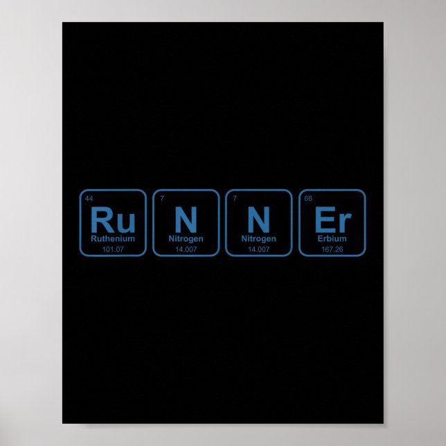 Runner Periodic Table Funny Running Marathon Lover Poster (Front)