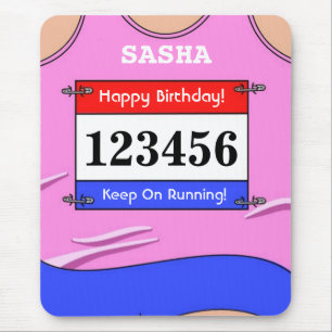 Runner Pink Vest  Mouse Mat