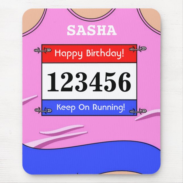 Runner Pink Vest  Mouse Mat (Front)