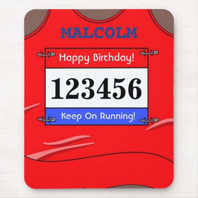 Runner Red Vest  Mouse Mat (Front)