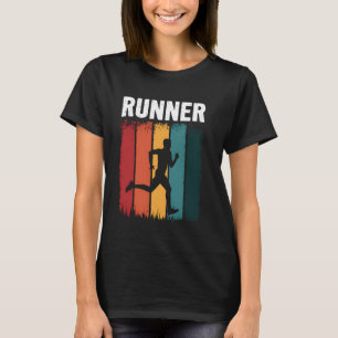Runner Retro Running Jogging Workout Marathon Spri T-Shirt
