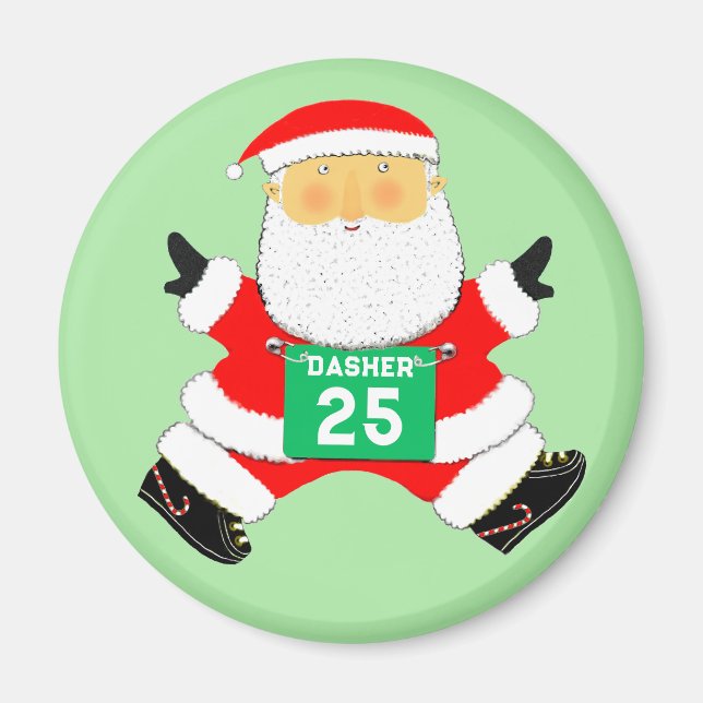 Runner Running Christmas Collectable Magnet (Front)