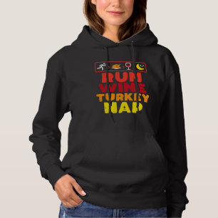 Runner Running Thanksgiving Run Wine Sticker Hoodie