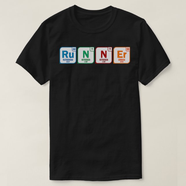 Runner Science Periodic Table Funny Running Marath T-Shirt (Design Front)