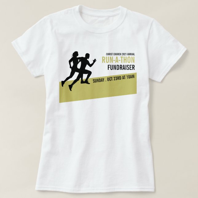 Runner Silhouette, Charity Run-Walk-a-Thon Event T-Shirt (Design Front)